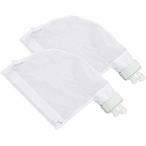 Ensemble de 2 sacs filtrants pour Polaris 280 et 480, modèle ajustable avec fermeture éclair, de couleur blanche.