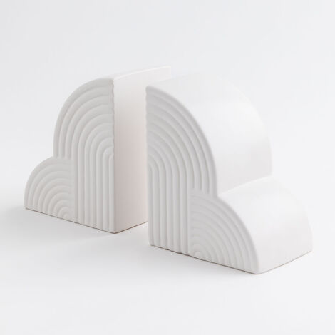 Ensemble de 2 serre-livres en céramique Belzer SKLUM Blanc