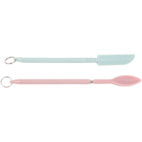 Ensemble de 2 Spatules Mini Silicone Rétractables Inox pour Bocaux - Grade Alimentaire