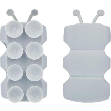 Ensemble de 2 Support Pommeau de Douche Ventouse en Silicone, Support Douche Ventouse, Accroche Pommeau de Douche Mural Repositionnable en Silicone, Aucun Perçage Requis