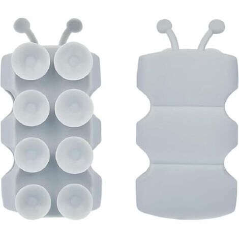 Ensemble de 2 Support Pommeau de Douche Ventouse en Silicone, Support Douche Ventouse, Accroche Pommeau de Douche Mural Repositionnable en Silicone, Aucun Perçage Requis