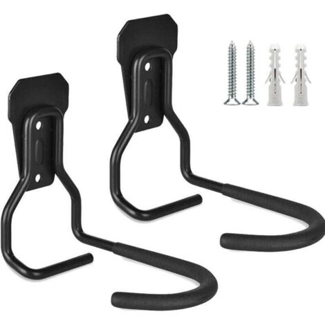 Ensemble de 2 supports à vélos muraux, crochets et fixations murales. Supports à vélos verticaux robustes, adaptés aux garages et aux maisons, conçus pour être solides et peu encombrants.