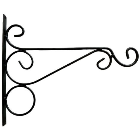 Ensemble de 2 supports de panier suspendus d'extérieur noirs, crochets suspendus pour plantes en fer Vintage, support de jardin mural de 25cm de Long