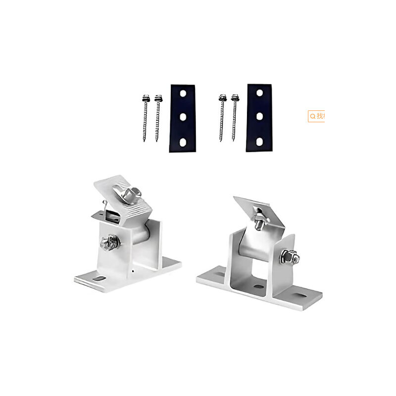 Ensemble de 2 Supports de Panneau Solaire, Supports de Montage de Panneau Solaire Réglables, Kit de Pince D'extrémité de Support de Panneau Solaire