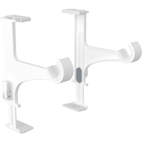 Ensemble de 2 Supports de Tringle à Rideaux Sans Perçage - Fixation sur Coffre de Volet Roulant Hauteur 14 à 24cm - pour Tringle à Rideaux ø20-28mm - En Blanc