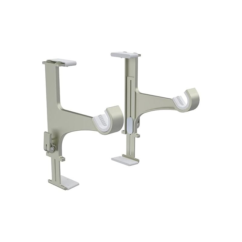 Cessot - Ensemble de 2 Supports de Tringle à Rideaux Sans Perçage - Fixation sur Coffre de Volet Roulant Hauteur 14 à 24cm - pour Tringle à Rideaux