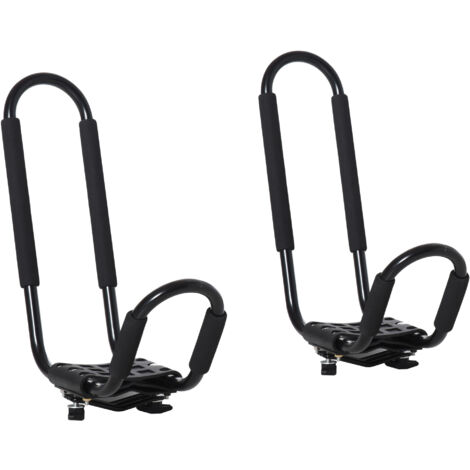 Ensemble de 2 supports universels pour  adaptés aux canoës et paddleboards, noirs, 46x16,5x47cm