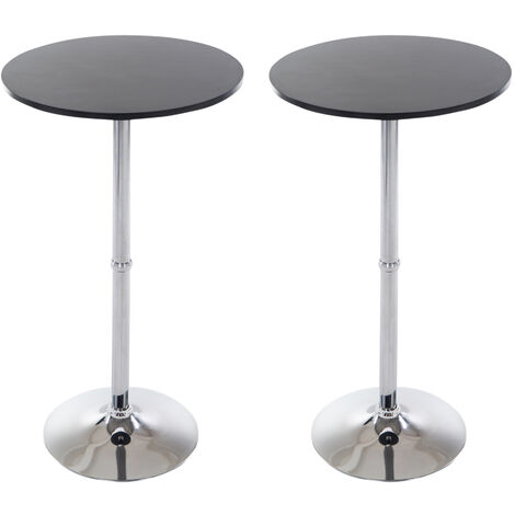 Ensemble de 2 tables à barres rondes noires