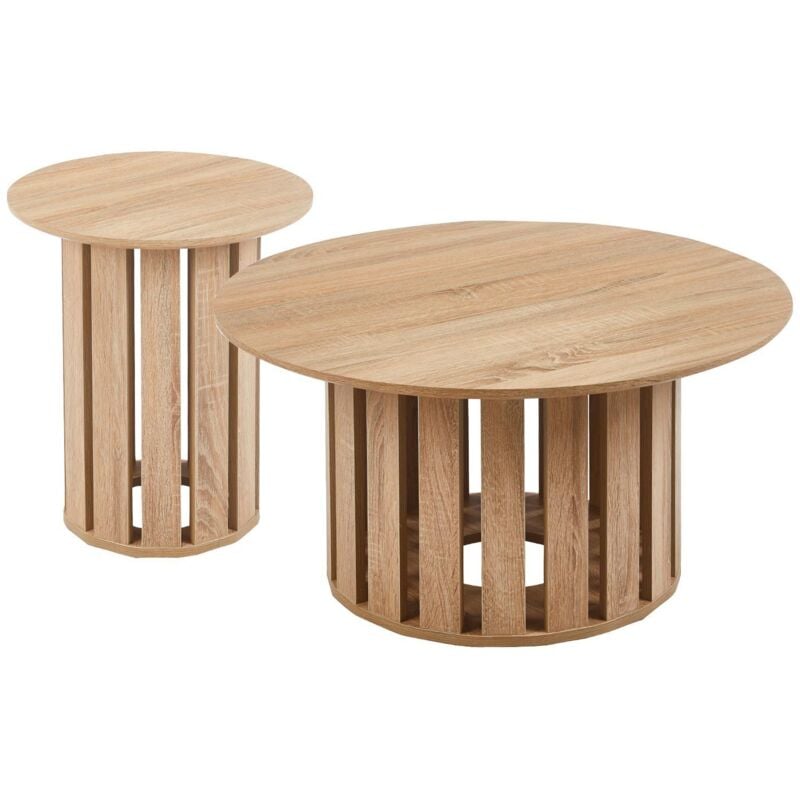 Ensemble de 2 tables basses Annabel Chêne clair