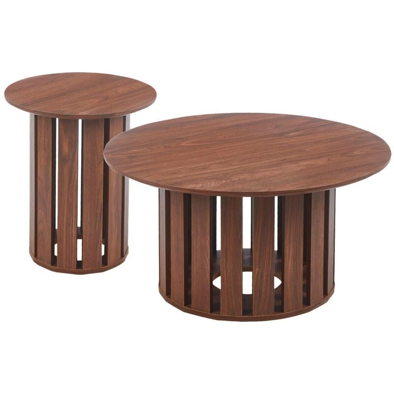 Ensemble de 2 tables basses Annabel Bois Noisette