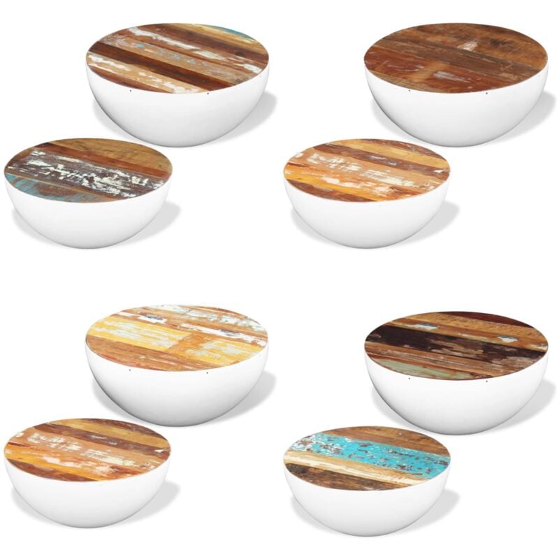 Vidaxl - Ensemble de 2 tables basses Forme de bol Bois de récupération - Table Basse - Ensemble De Tables - Meubles Design - Table D'appoint - Table