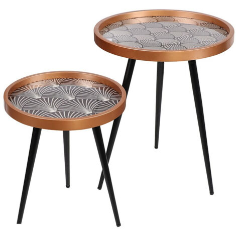 Ensemble de 2 tables d'appoint design ART DÉCO