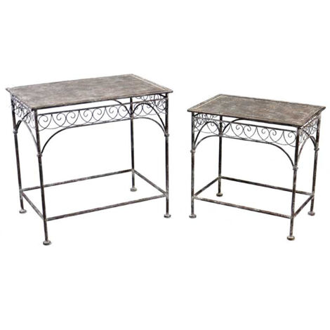 Ensemble de 2 tables d'appoint fer 60X40X58cm