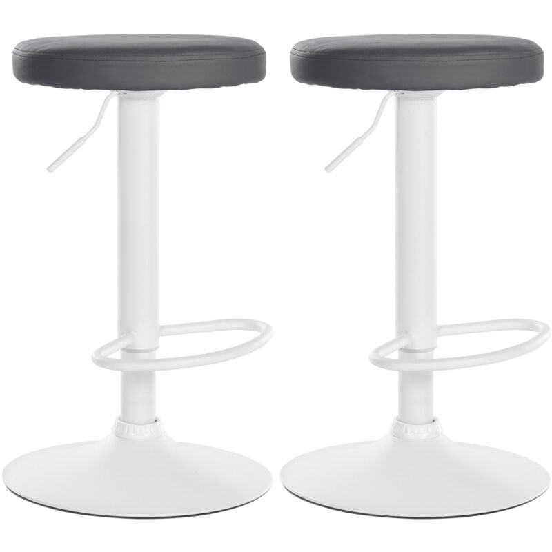 CLP - Ensemble de 2 tabourets de Bar Bridge en métal blanc gris et opaque
