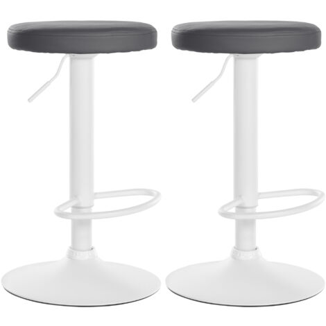 Ensemble de 2 tabourets de Bar Bridge en métal blanc gris et opaque