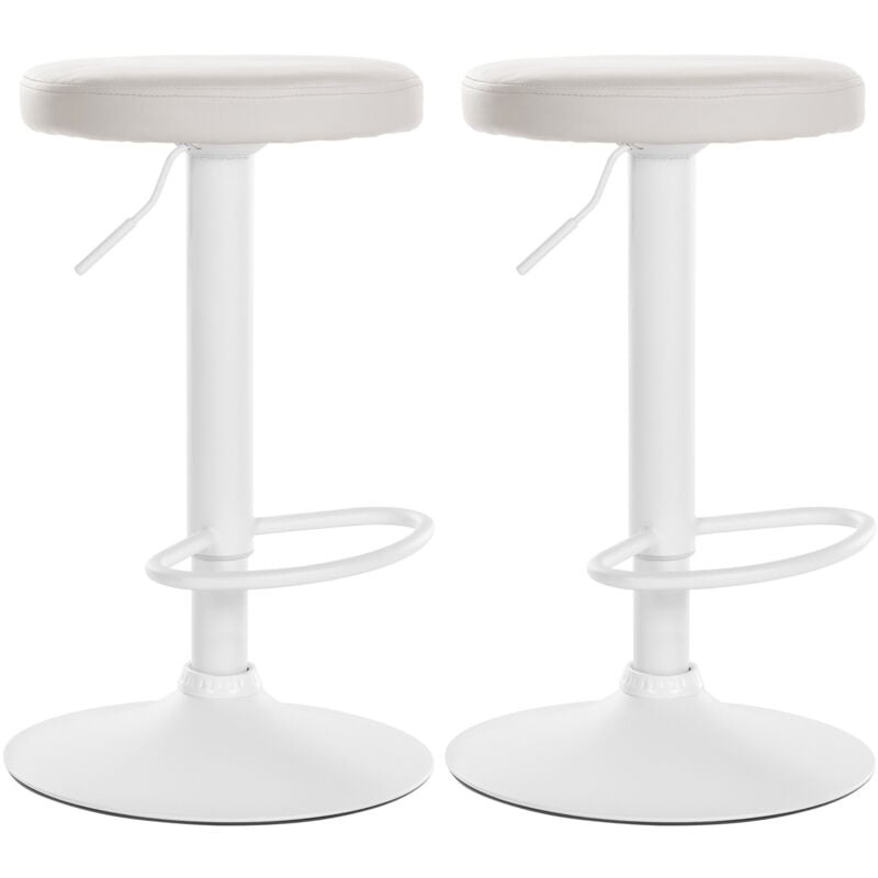 CLP - Ensemble de 2 tabourets de Bar Bridge en métal blanc opaque en blanc et opaque