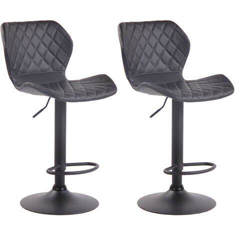 Ensemble de 2 tabourets de bar en type noir, Schwarz