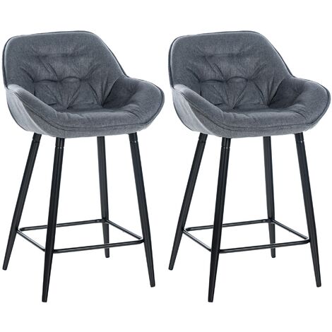 Ensemble de 2 tabourets de bar Gibson Grigio, tissu