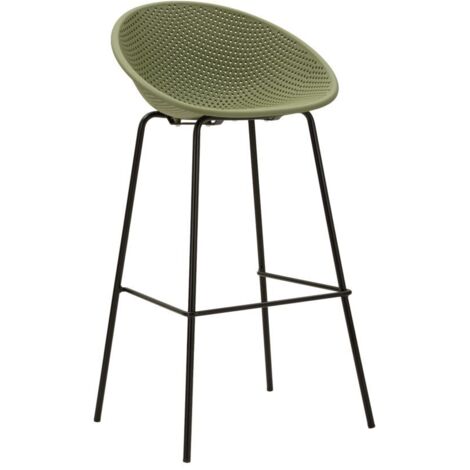 Ensemble de 2 tabourets de bar Ibiza verts, dimensions : 50 x 50 x 98 cm (hauteur d'assise : 75 cm)