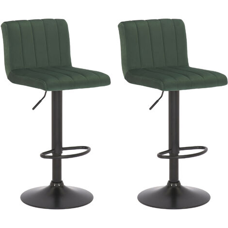 Ensemble de 2 tabourets de bar vert Jamie Velvet
