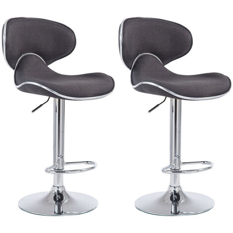 Ensemble de 2 tabourets de cuisine avec design exclusif en différentes couleurs tissu colore : gris foncé