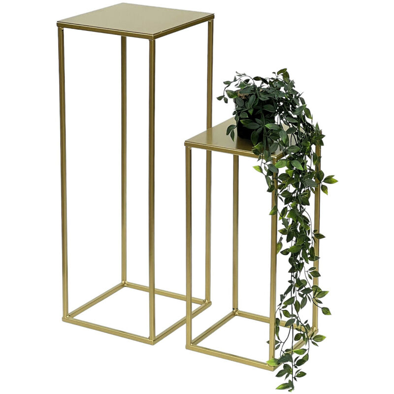 DanDiBo Tabouret pour fleurs Métal Or Angulaire Lot de 2 Porte-fleurs Table d'appoint 96406 Colonne pour fleurs Moderne Porte-plantes Tabouret pour DanDiBo Tabouret pour fleurs Métal Or Angulaire Lot de 2 Porte-fleurs Table d'appoint 96406 Colonne pour fleurs Moderne Porte-plantes Tabouret pour