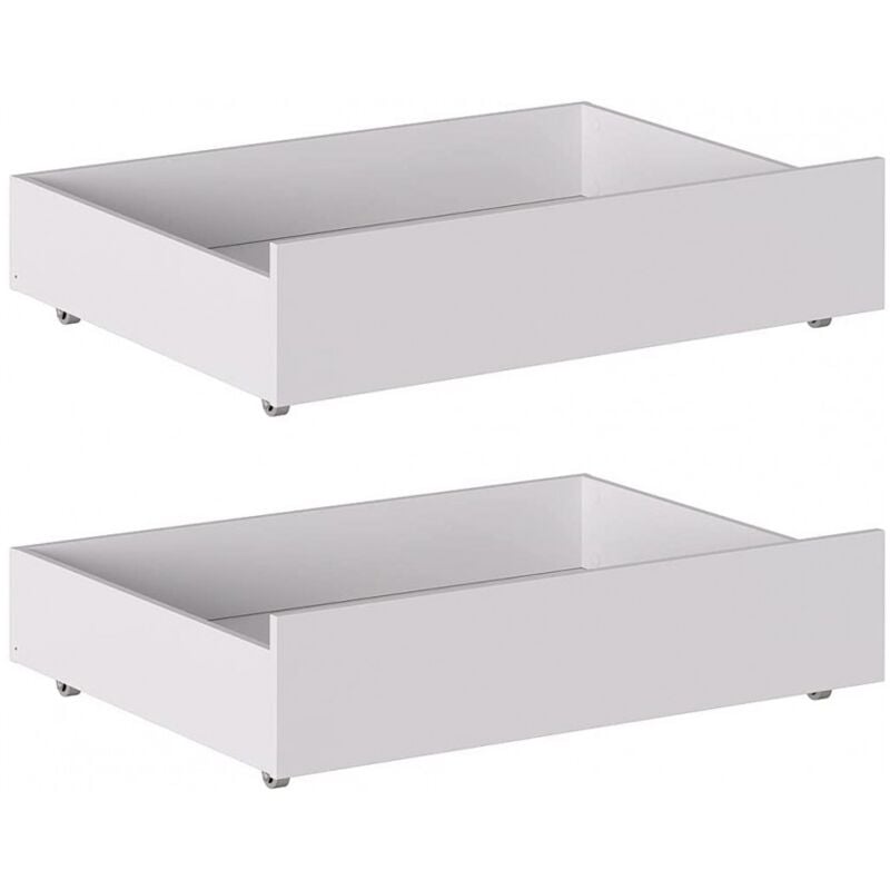 Abitare - Set 2 commodes sous lit 100.5x68 cm blanc mat - Graz