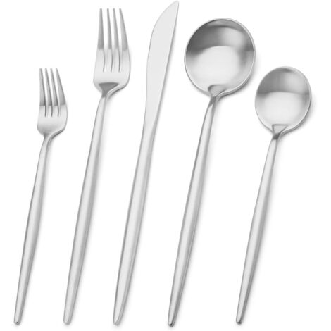 Ensemble de 20 couverts en acier inoxydable, ensemble d'ustensiles de cuisine