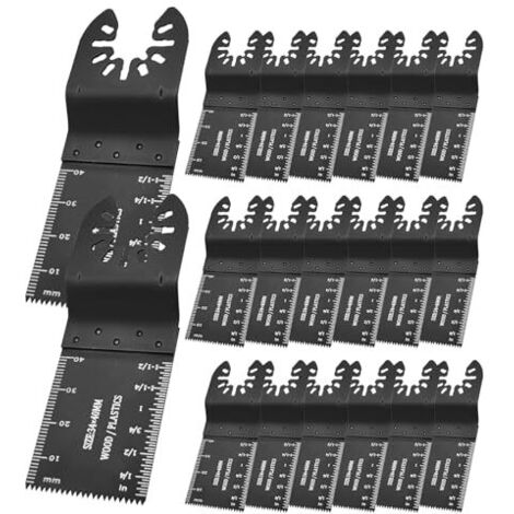 Ensemble de 20 Lames Universelles pour Outils Multifonctions Scie Oscillante,Saw Blades Accessoires à dégagement Rapide Compatibles la Coupe Bois et Métal -