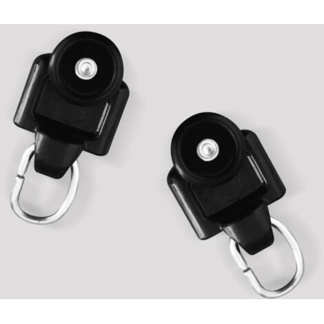 Ensemble de 20 poulies noires pour tringle à rideaux
