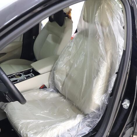 Ensemble de 200 pcs Housse de Siège de Voiture Avant Jetable Transparent en Plastique, 140x80cm, Housses de Protection Sièges Auto Universel Imperméables et Anti-Poussière