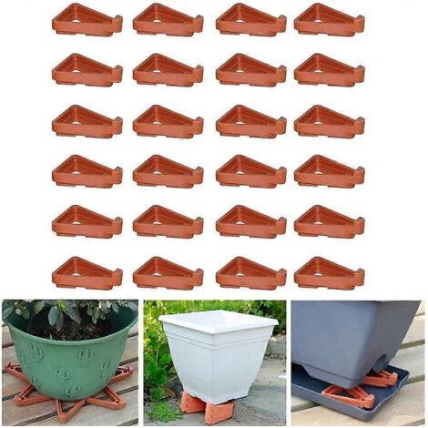 Ensemble de 24 pieds triangulaires pour pots de fleurs, pour l'intérieur et l'extérieur.