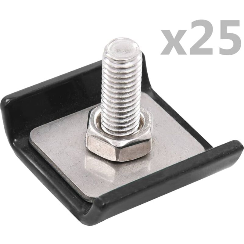 Vidaxl - Ensemble de 25 connecteurs de tapis de grille Anthracite