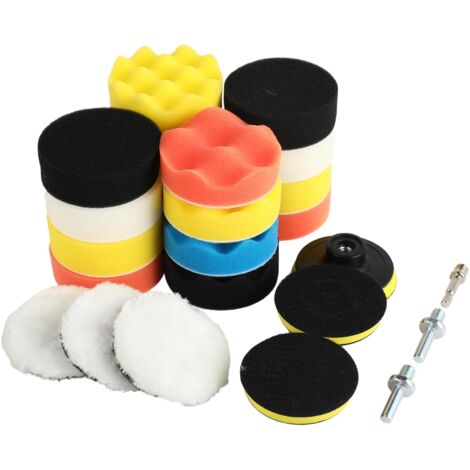 Ensemble de 25 tampons de polissage pour voiture, accessoires de ponçage pour voiture, polissage phare voiture