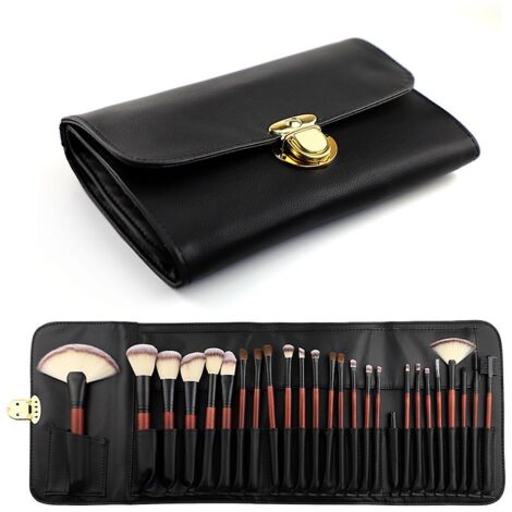 Ensemble de 26 pinceaux de maquillage de voyage professionnels avec poils Kabuki synthétiques pour le visage, le blush, les lèvres, les fards à paupières, l'eyeliner, le fond de teint et les poudres.