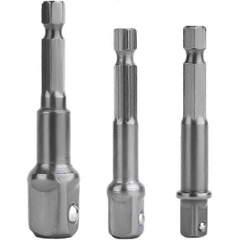 Ensemble de 3 adaptateurs hexagonaux pour tournevis sans fil 1/4", 1/2", 3/8"