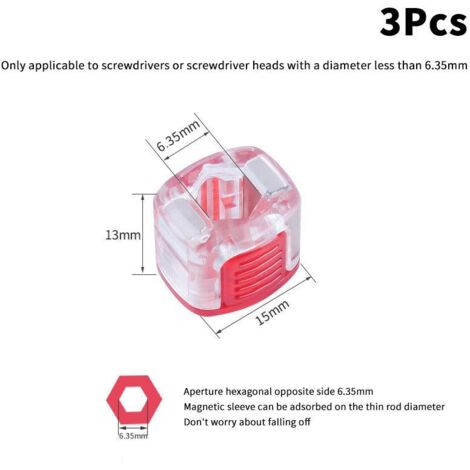 Ensemble de 3 aimants puissants universels pour foret hexagonal 1/4"-AquaForge
