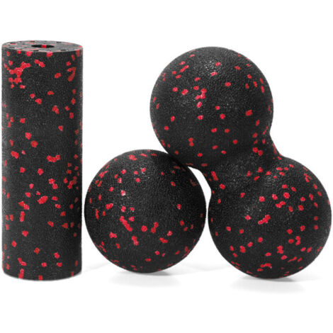 Ensemble de 3 balles de massage : rouleau en mousse pour le massage musculaire, balle de massage des fascias, balle de squash double face, balle de massage pour usage personnel, soulage les tensions m