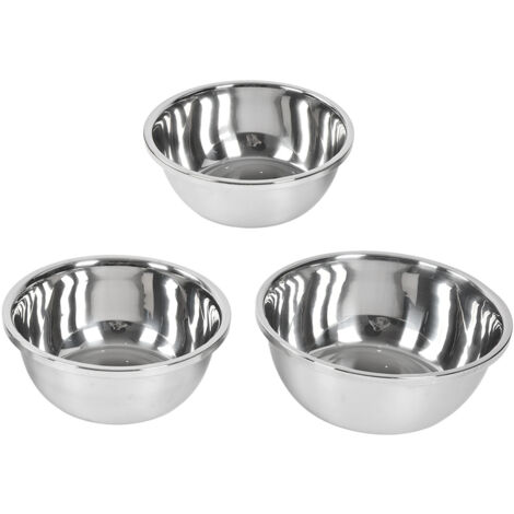 Ensemble de 3 Bols Inox 26cm 28cm 30cm - Bol Mélange Épais pour Cuisine Polyvalent