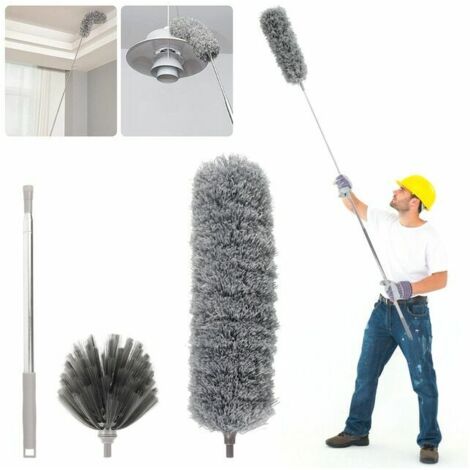 Ensemble de 3 brosses de nettoyage de poussière en microfibre télescopique, dépoussiérage, brosse pliable pour le nettoyage de la voiture, des meubles et de la maison,gray,Étatsunis
