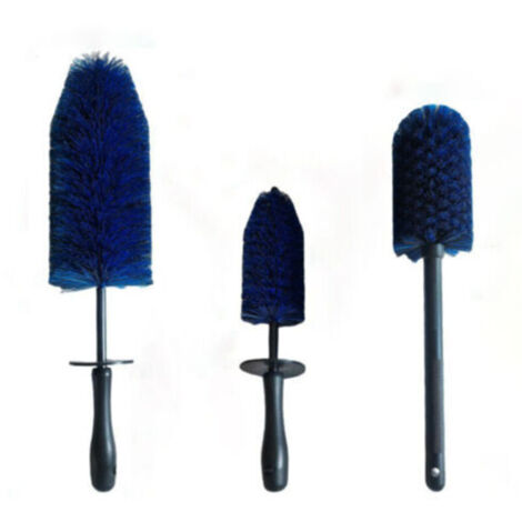 Ensemble de 3 brosses de nettoyage de roues, brosses de nettoyage de compartiment moteur, brosses de voiture, brosses de nettoyage de pneus, brosses de détail, brosses de nettoyage de voiture