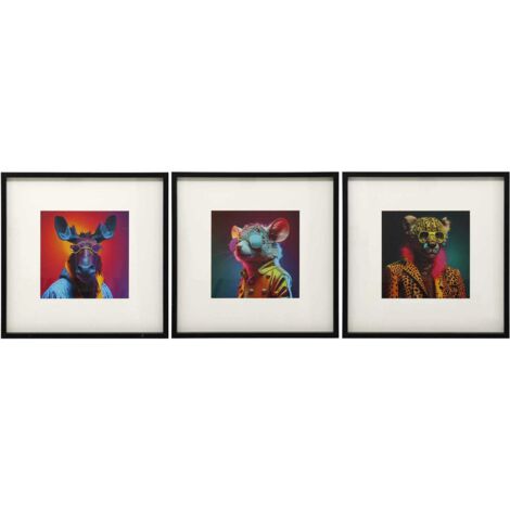 Ensemble de 3 cadres animaux pop