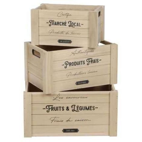 Ensemble de 3 caisses de rangement en bois