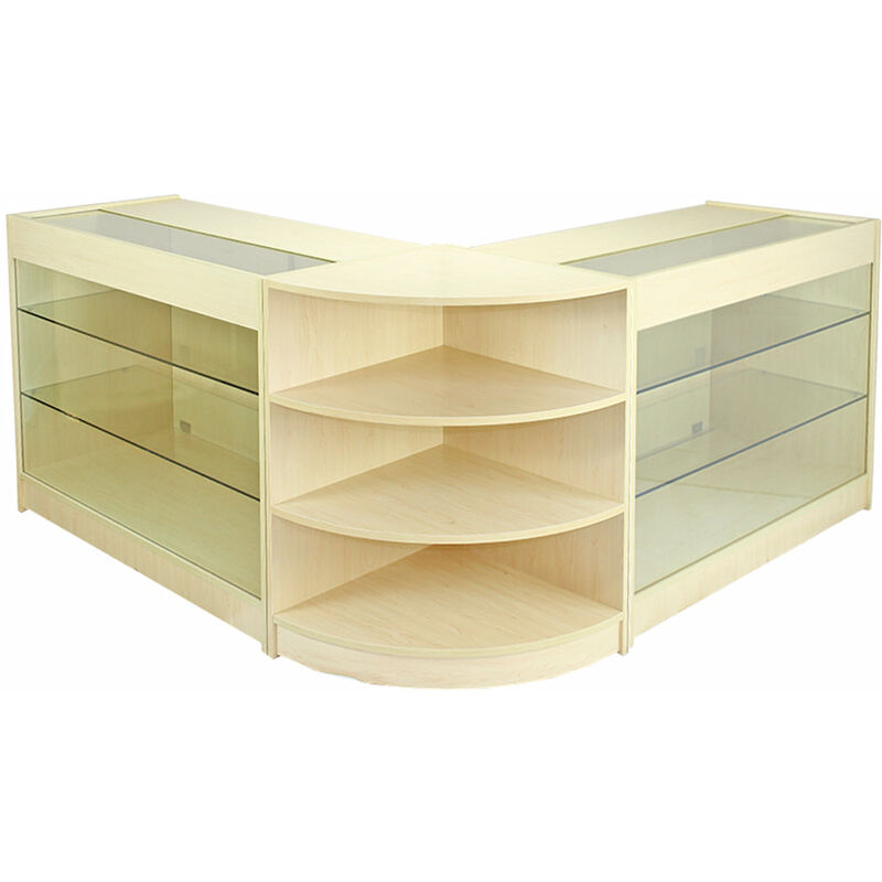 Monster-shop - MonsterShop - Collection Pulsar avec 3 Comptoirs de Magasin et Réception avec Finition Laminée en Érable