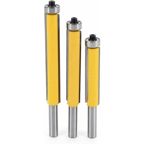 Ensemble de 3 couteaux de profilage, couteau à tige de 8 mm avec roulement supérieur, couteau à bois extra long, lame droite de rasoir