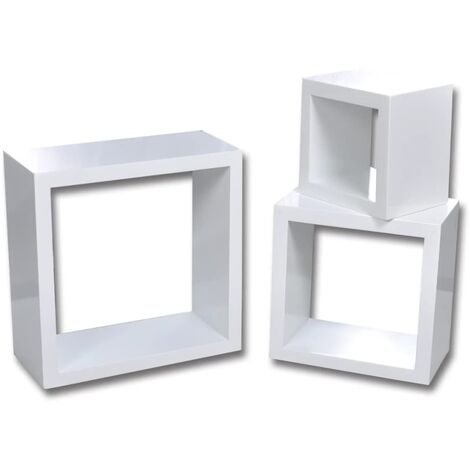 Ensemble de 3 étagères cube Blanc vidaXL - Blanc