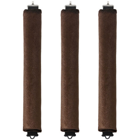 Ensemble de 3 fers à friser sans chaleur – Fer à friser en satin – Coffret cadeau pour cheveux – Marron
