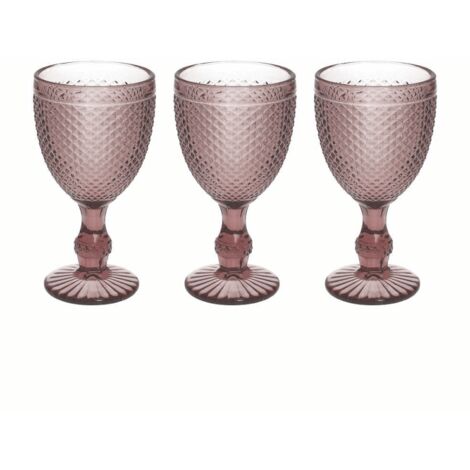 Ensemble de 3 Gobelets Cyclamen. Cc280 Diamant Cyclamen Rose Verre