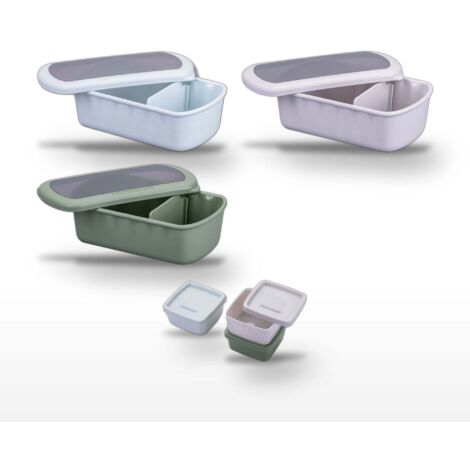 Ensemble de 3 Lunchbox 1L Fackelmann Storage avec Set de 3 Boîtes à Sauce