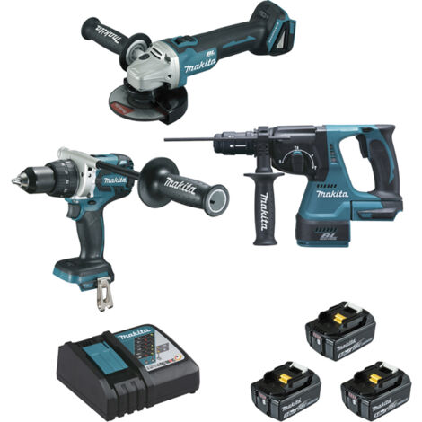 Ensemble de 3 machines MAKITA BL1850B (DGA506 + DDF481 + DHR243) - DLX3092TJ